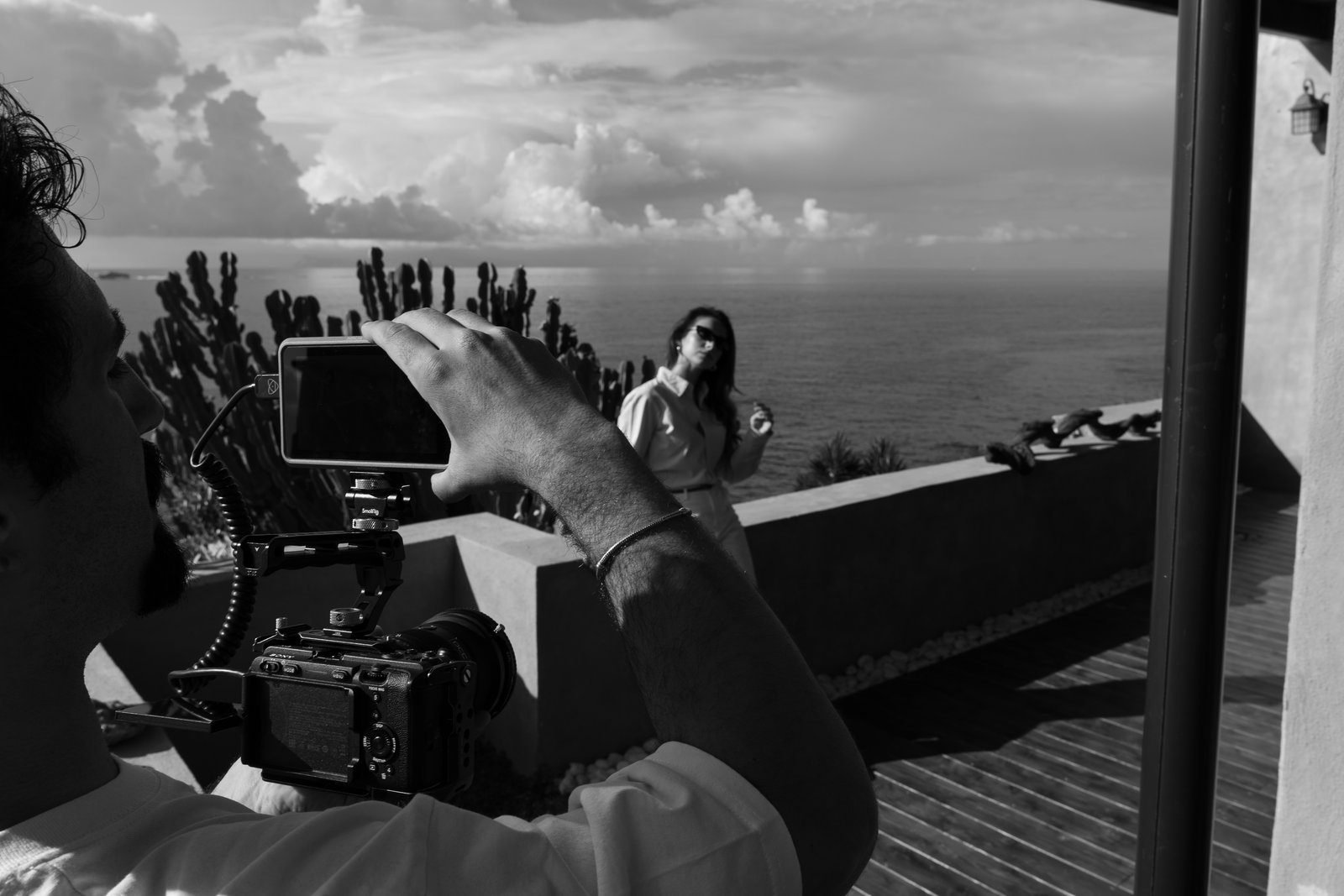 Filming on location